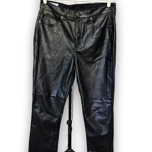 GAP Vintage Slim High Rise Black Faux Leather Pants Women's 31/12R